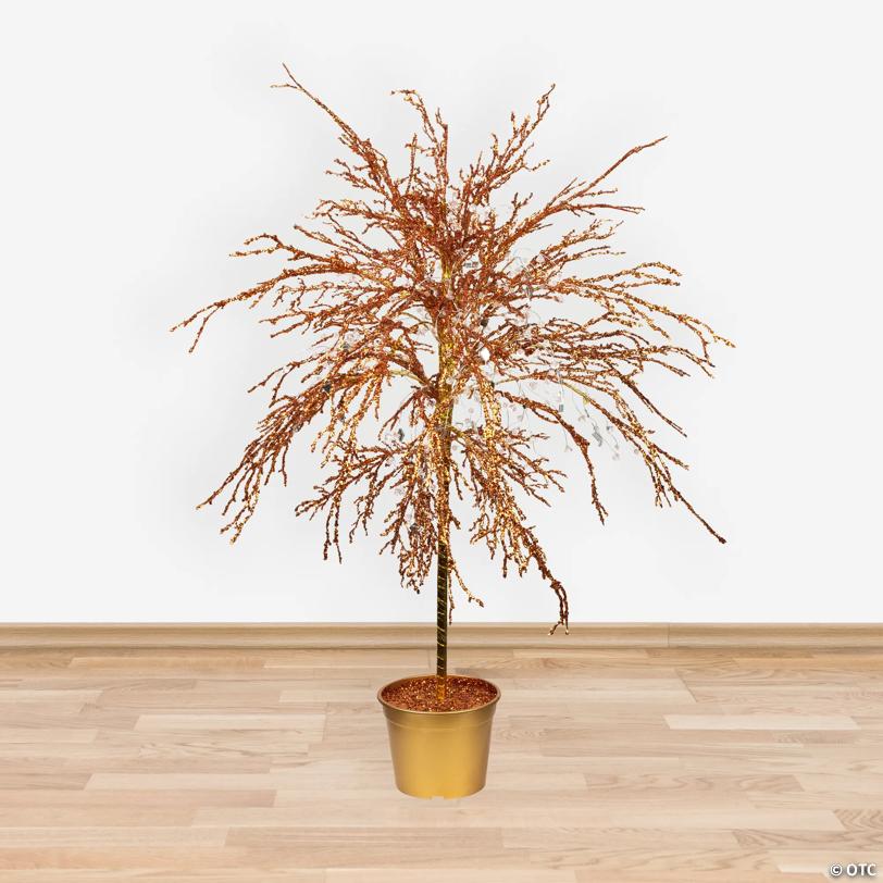 Northlight - 4' Potted Crystallized Glitter Full Artificial Tree - Unlit