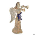 Northlight - 4' Pre-Lit Glitter Angel with Horn Outdoor Christmas Yard Art Decor