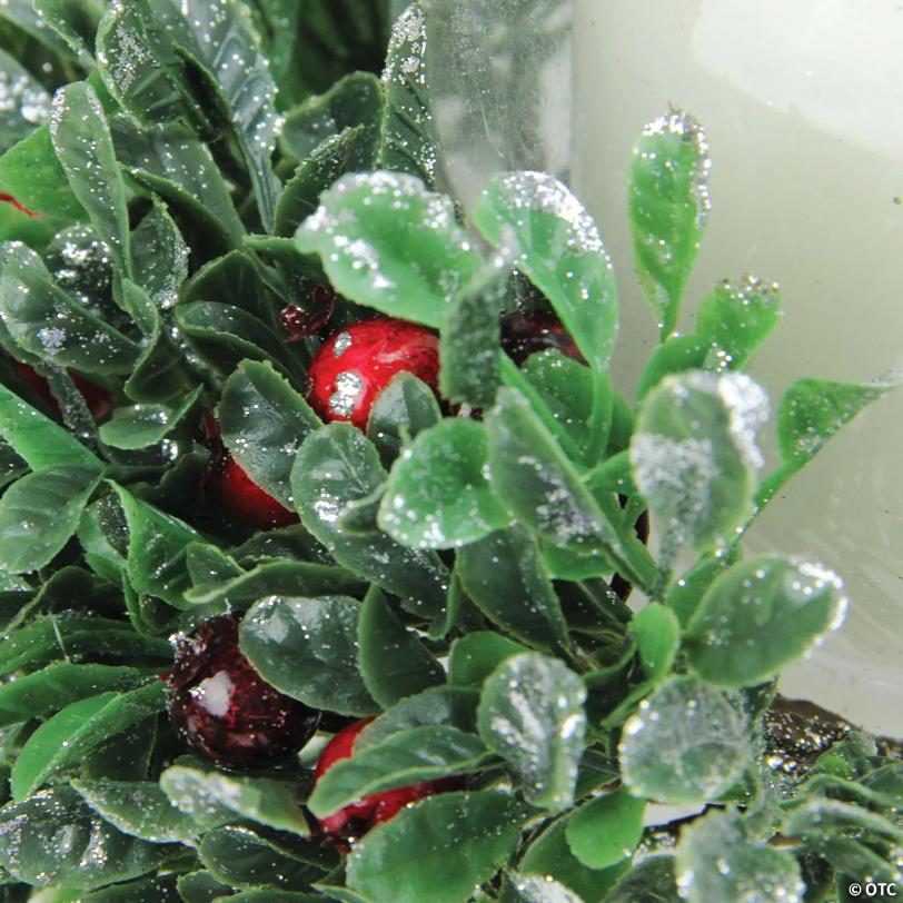Northlight - 6" Boxwood with Berry Tipped Christmas Hurricane Centerpiece Decoration