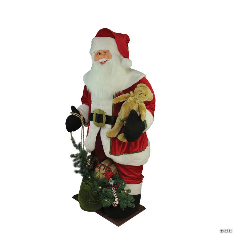 Northlight - 6' LED Lighted Musical Santa Claus with Gift Bag Christmas Inflatable Figurine
