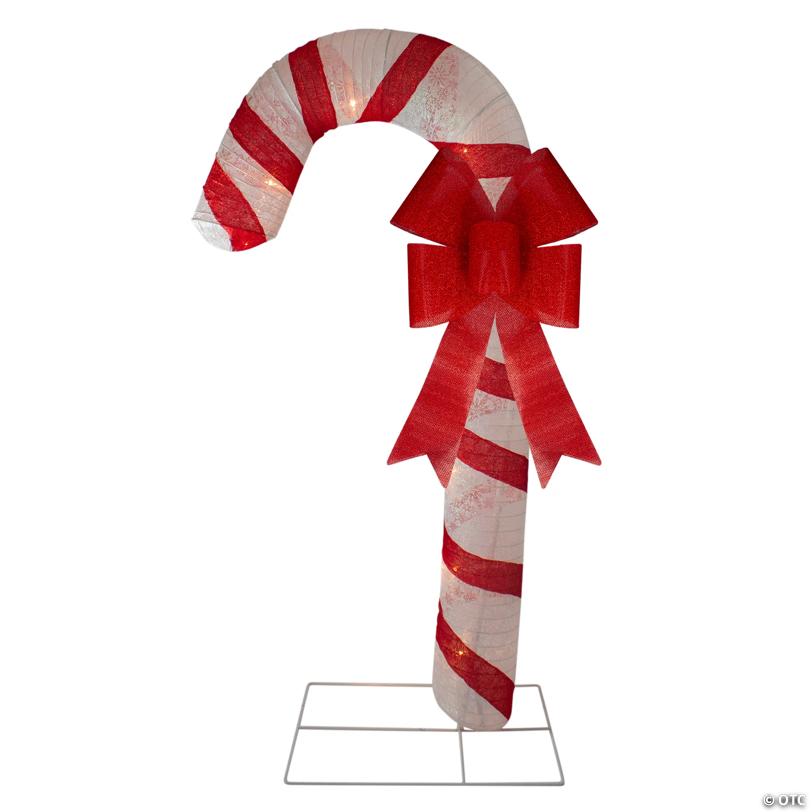 Northlight - 72" Pre-Lit Red and White Glitter Candy Cane Christmas Outdoor Decoration