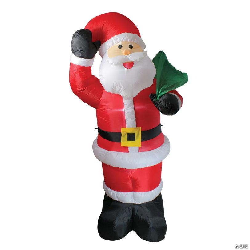 Northlight - 8' Red and White Animated Inflatable Standing Santa Claus Christmas Yard Decor