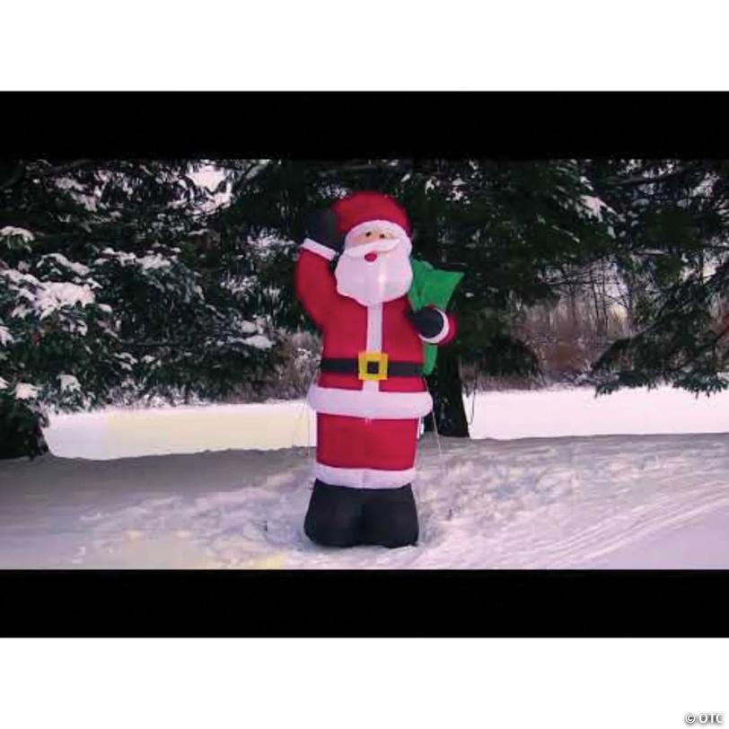 Northlight - 8' Red and White Animated Inflatable Standing Santa Claus Christmas Yard Decor