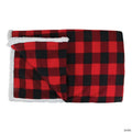Northlight - Black and Red Bufalo Plaid Christmas Throw Cover with Sherpa Backing 52" x 60