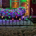 Northlight - Set of 15 Red  Clear and Green C9 Christmas Pathway Marker Decorations -14 ft Green Wire