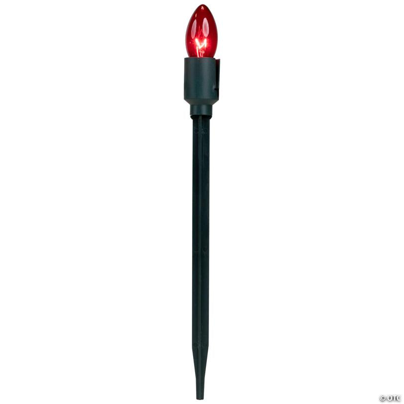 Northlight - Set of 15 Red  Clear and Green C9 Christmas Pathway Marker Decorations -14 ft Green Wire