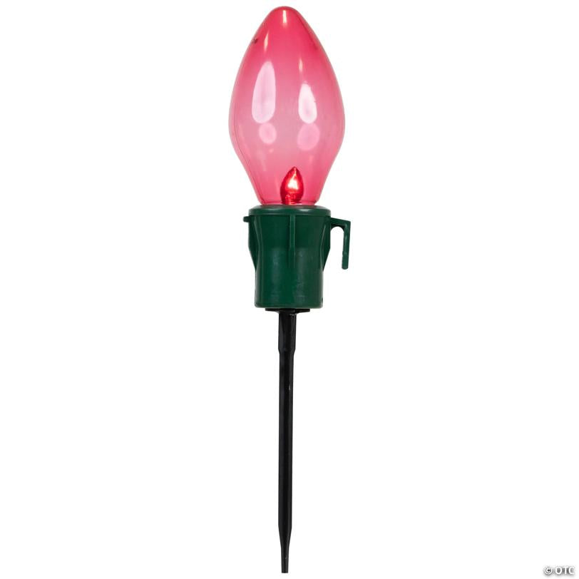Northlight - Set of 4 Lighted Multi-Color Jumbo C7 Bulb Christmas Pathway Marker Lawn Stakes Outdoor Decor