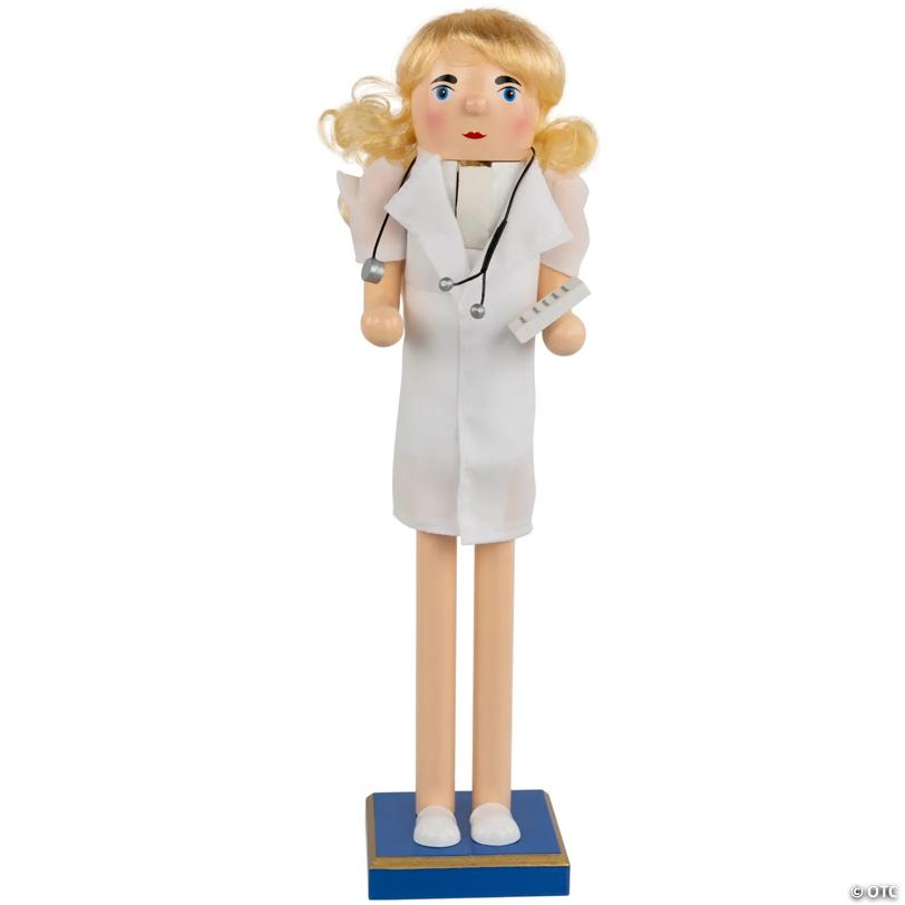 Nurse with Stethoscope Wooden Christmas Nutcracker - 15