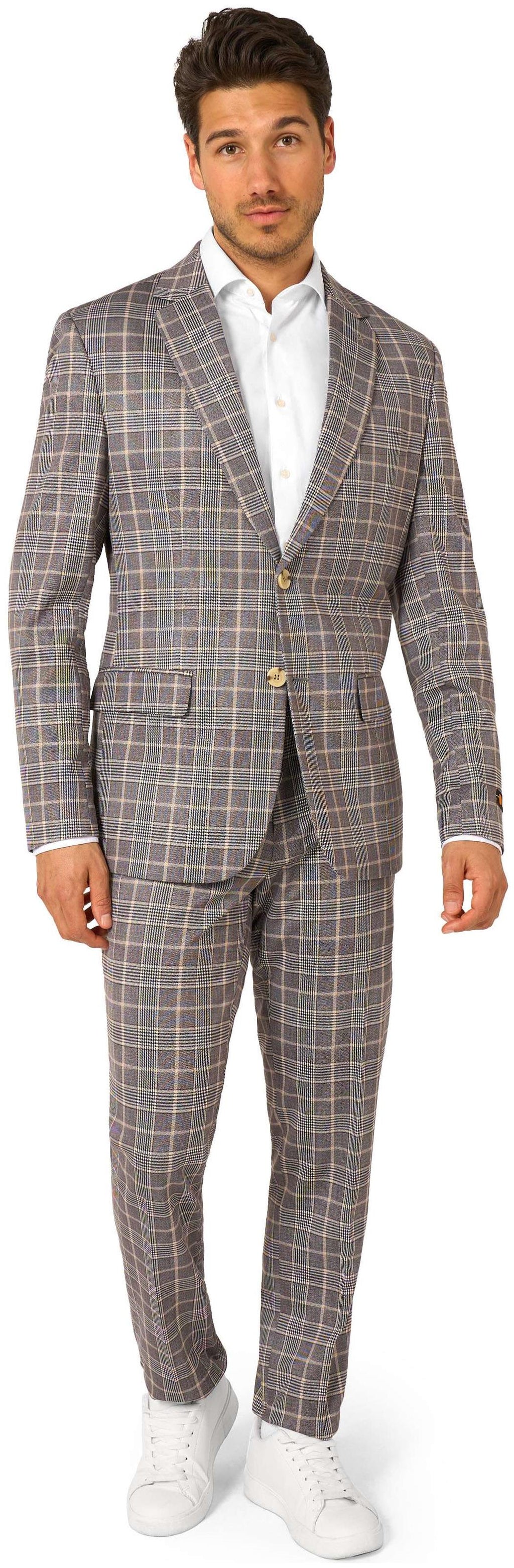 OppoSuits Daily Men's Suits Daily Checked Tan