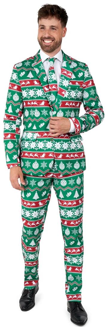 Suitmeister Men's Suits Christmas Green Nordic