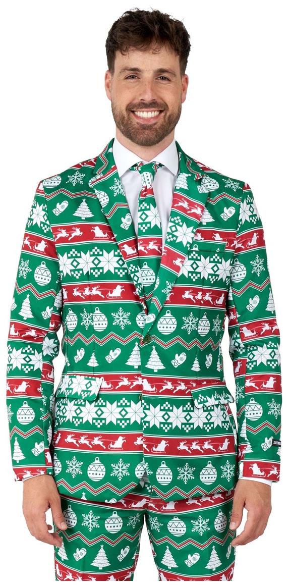 Suitmeister Men's Suits Christmas Green Nordic