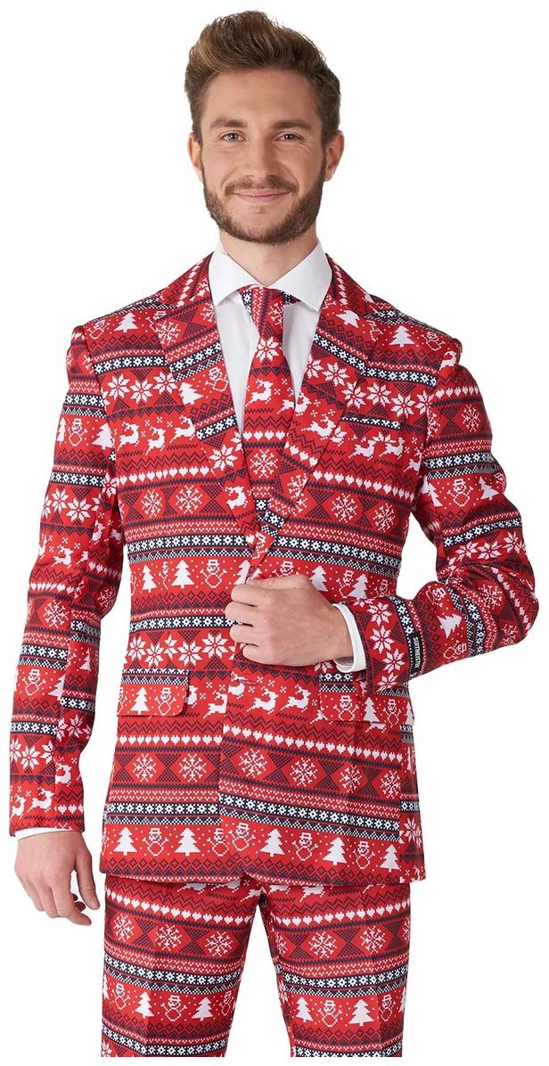 Suitmeister Men's Suits Nordic Pixel Red