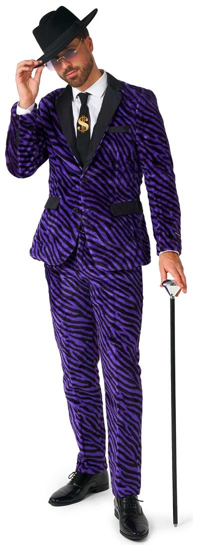 Suitmeister Men's Suits Pimp Faux Fur Purple