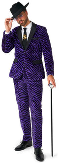 Suitmeister Men's Suits Pimp Faux Fur Purple
