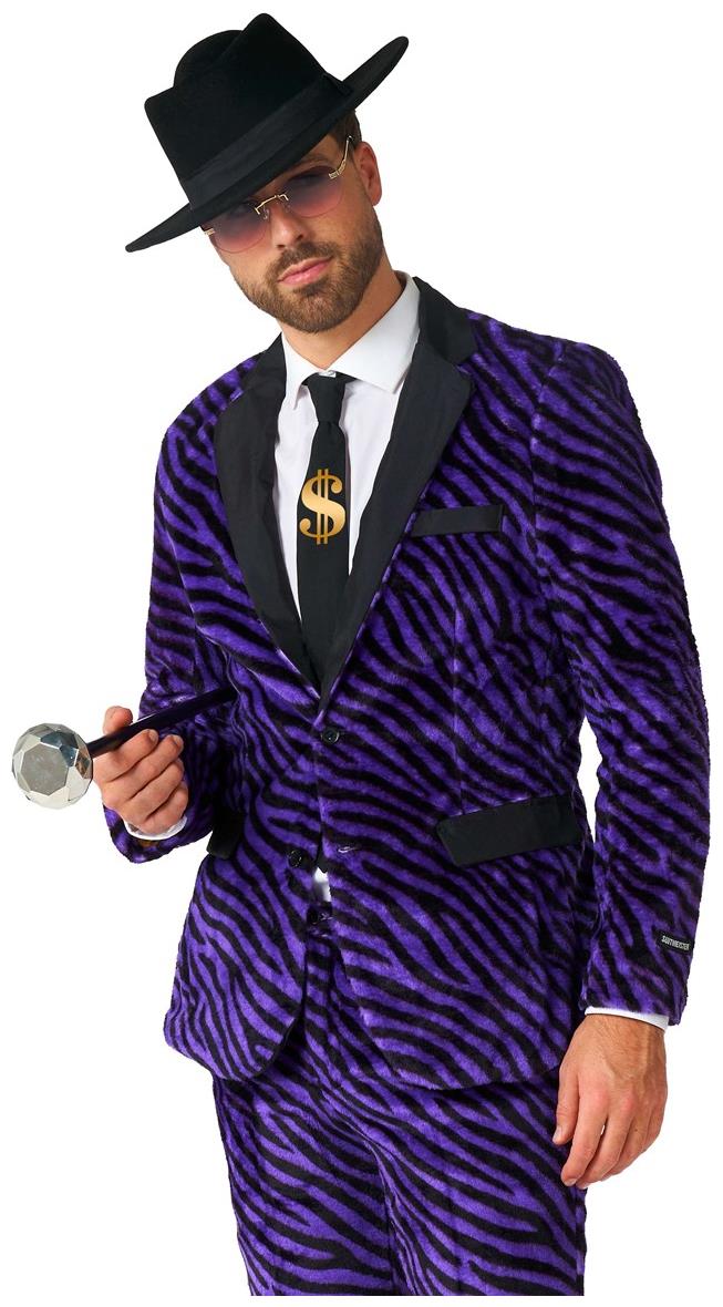 Suitmeister Men's Suits Pimp Faux Fur Purple