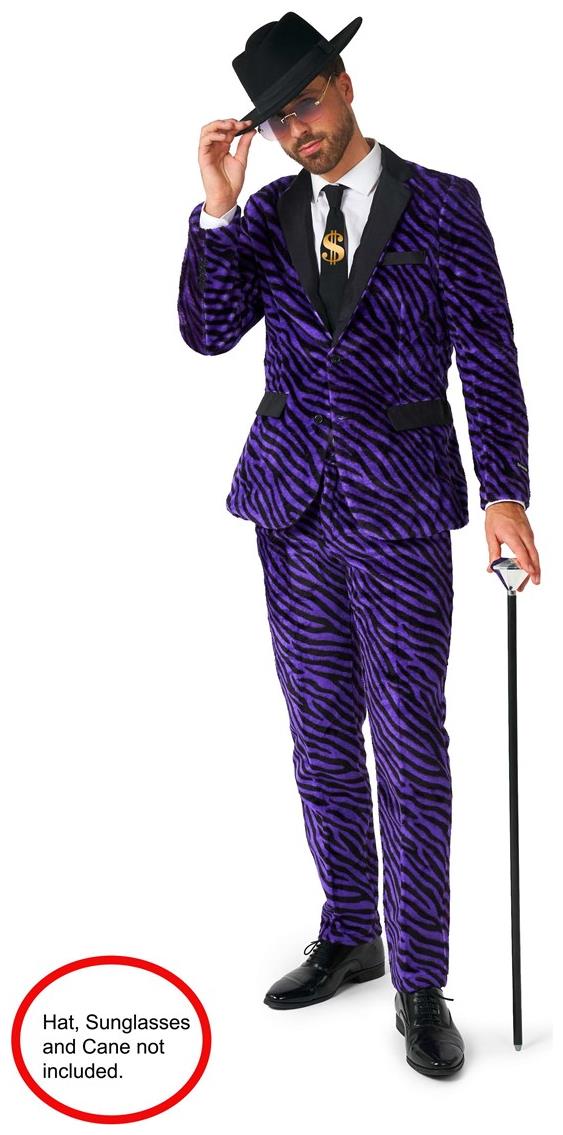 Suitmeister Men's Suits Pimp Faux Fur Purple