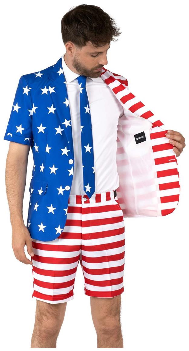 Suitmeister Men's Summer Suits SUMMER USA Flag