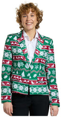 Suitmeister Women's Blazers WMNS Christmas Green Nordic Jacket