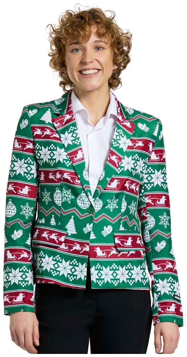 Suitmeister Women's Blazers WMNS Christmas Green Nordic Jacket