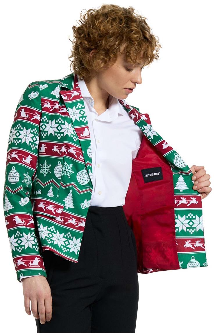 Suitmeister Women's Blazers WMNS Christmas Green Nordic Jacket