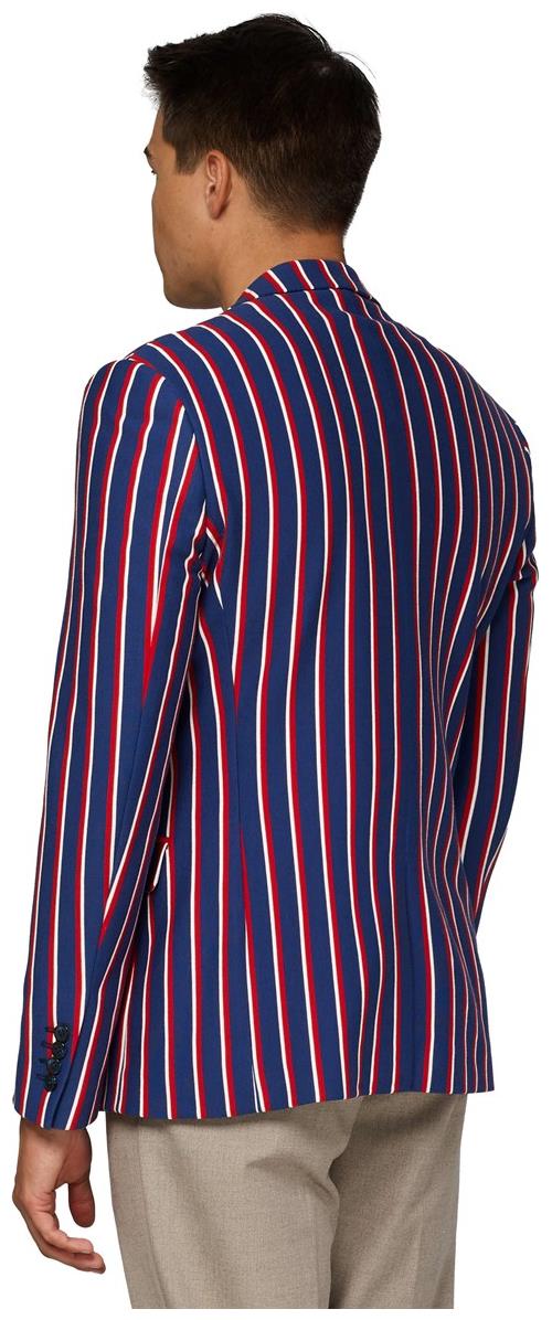 OppoSuits Deluxe Men's Blazers Supportswear - Cheer Stripes - Cobalt Blue