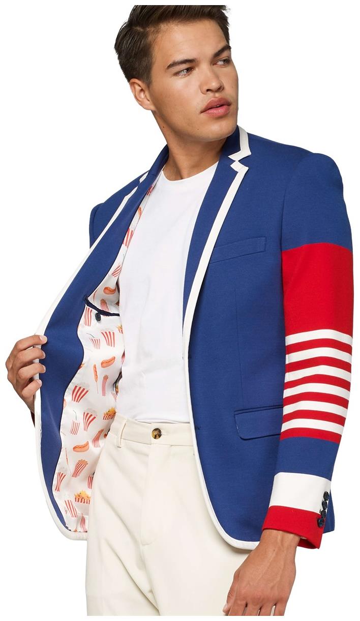 OppoSuits Deluxe Men's Blazers Supportswear - Dandy Fan - Cobalt Blue