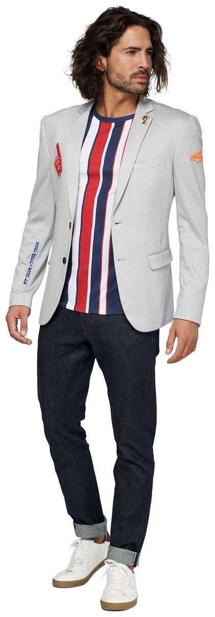 OppoSuits Deluxe Men's Blazers Supportswear - Sports Jersey - Soft Grey