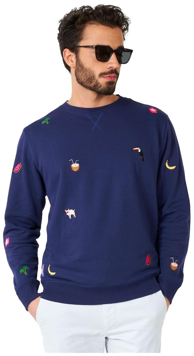 OppoSuits Deluxe Men's Sweaters Summer Icons - Navy
