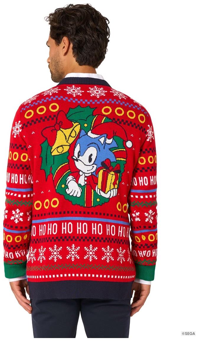 OppoSuits Adults' Knitted Sweaters Sonic Christmas Sweater