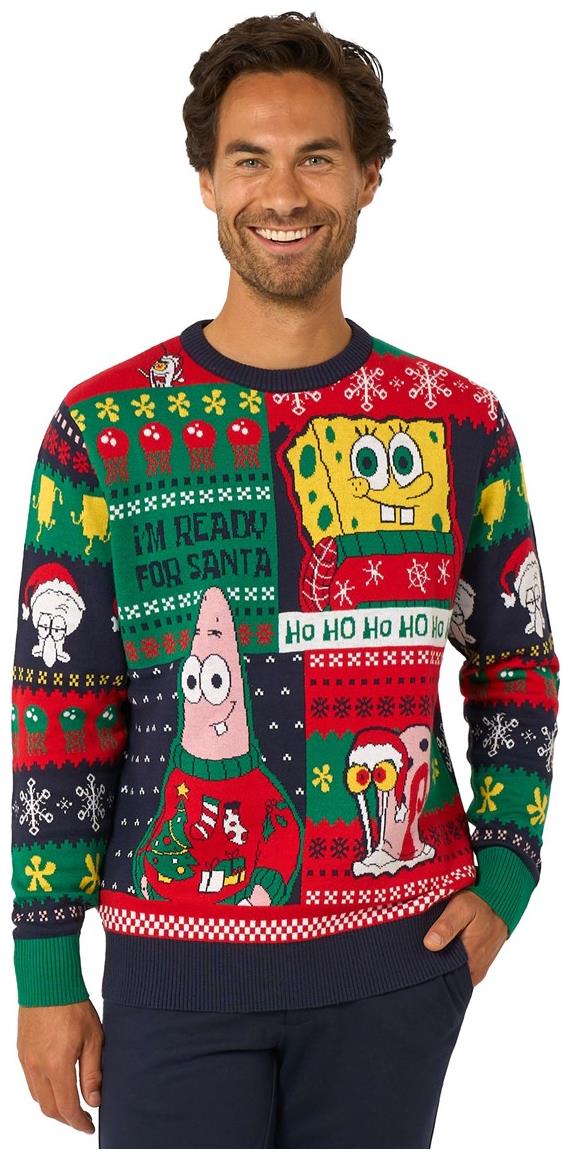 OppoSuits Adults' Knitted Sweaters SpongeBob Christmas Sweater