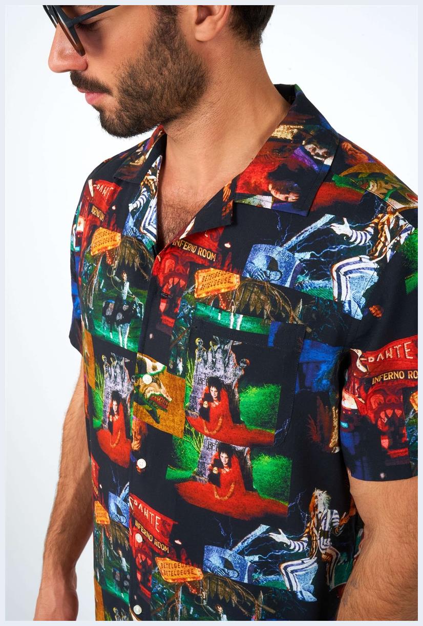 OppoSuits Men's Hawaiian Shirts SHIRT Short Sleeve BeetlejuiceT