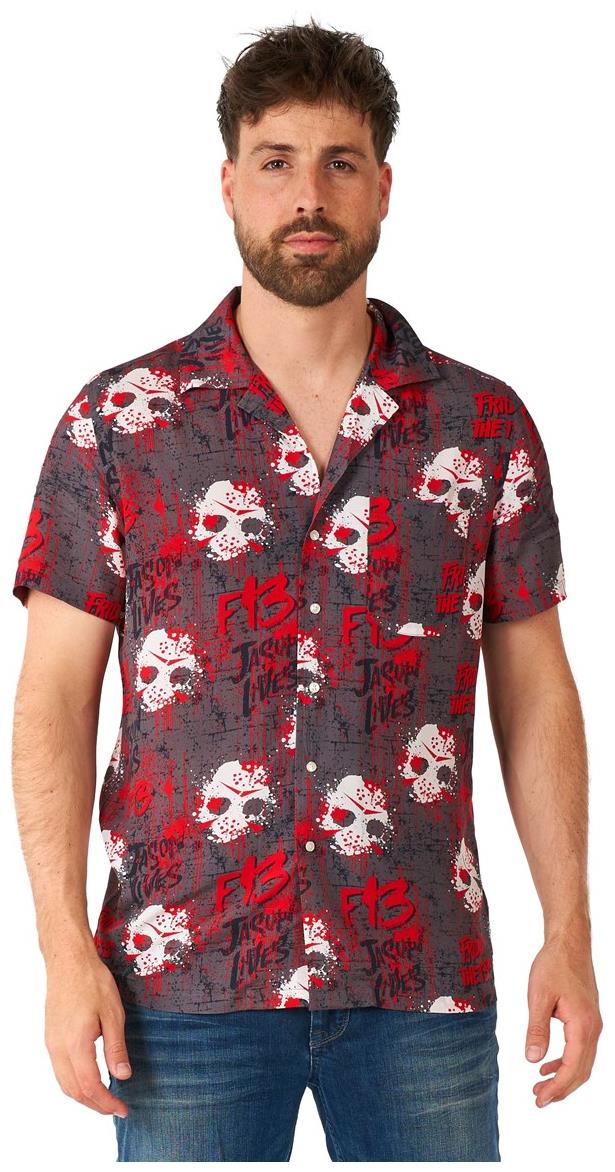 OppoSuits Men's Hawaiian Shirts SHIRT Short Sleeve Friday the 13th
