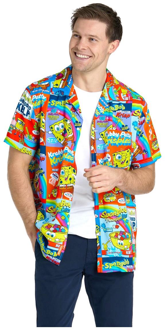 OppoSuits Men's Hawaiian Shirts SpongeBobT Breakfast