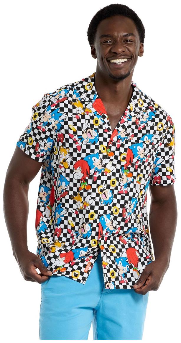 OppoSuits Men's Hawaiian Shirts Sonic Retro Rings