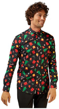 OppoSuits Men's Shirts SHIRT LS Christmas Icons Black