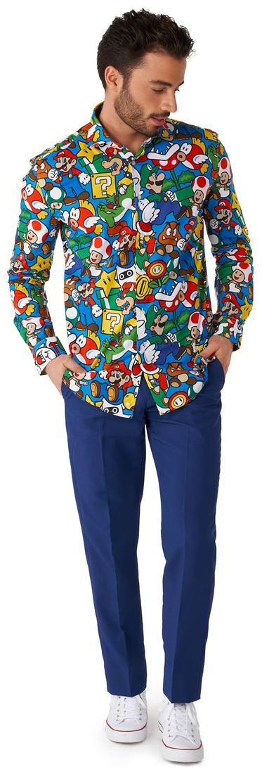 OppoSuits Men's Shirts SHIRT LS Super MarioT