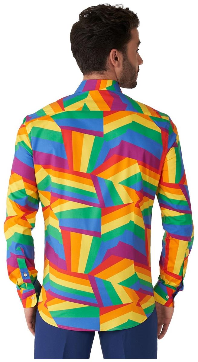OppoSuits Men's Shirts SHIRT LS Zig Zag Rainbow