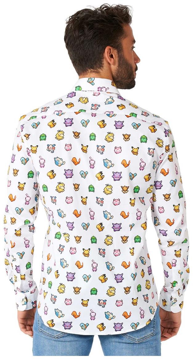 OppoSuits Men's Shirts SHIRT LS Pixel PokemonT