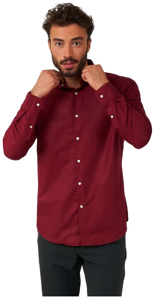 OppoSuits Men's Shirts SHIRT LS Blazing Burgundy