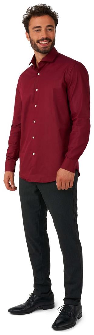 OppoSuits Men's Shirts SHIRT LS Blazing Burgundy