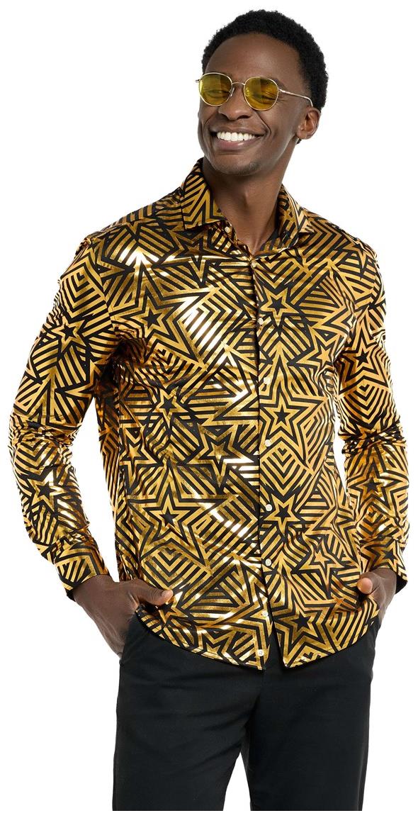 OppoSuits Men's Shirts SHIRT LS Golden Geo Star