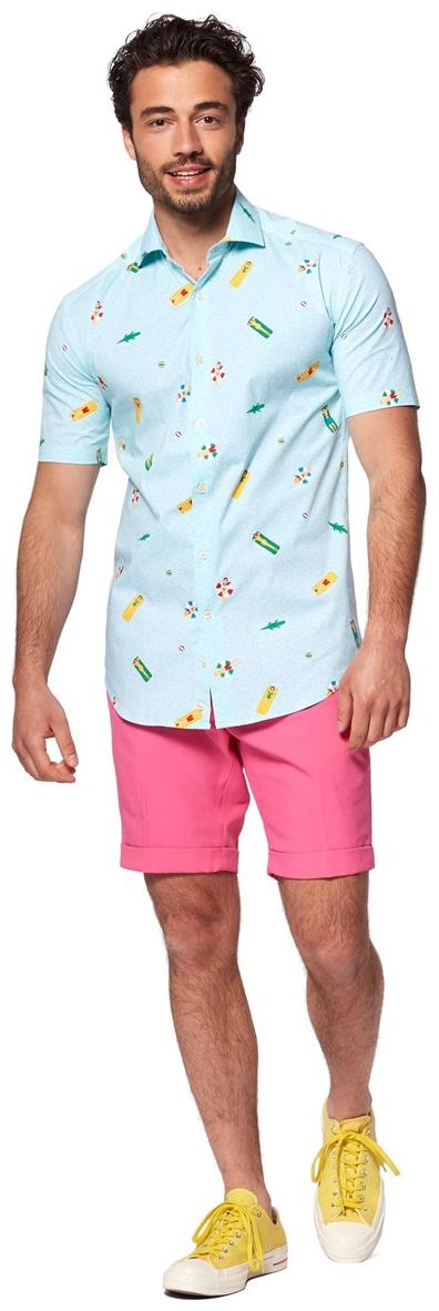 OppoSuits Men's Summer Shirts SHIRT Short Sleeve Pool Life