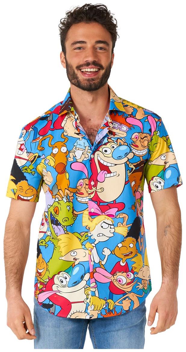 OppoSuits Men's Summer Shirts SHIRT Short Sleeve NickelodeonT Cartoons
