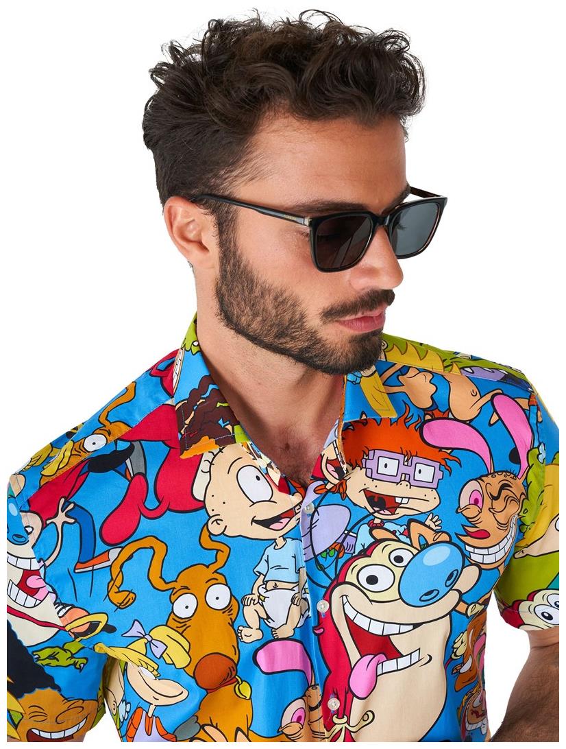 OppoSuits Men's Summer Shirts SHIRT Short Sleeve NickelodeonT Cartoons