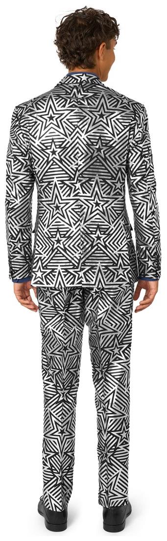 OppoSuits Men's Suits Silver Geo Star