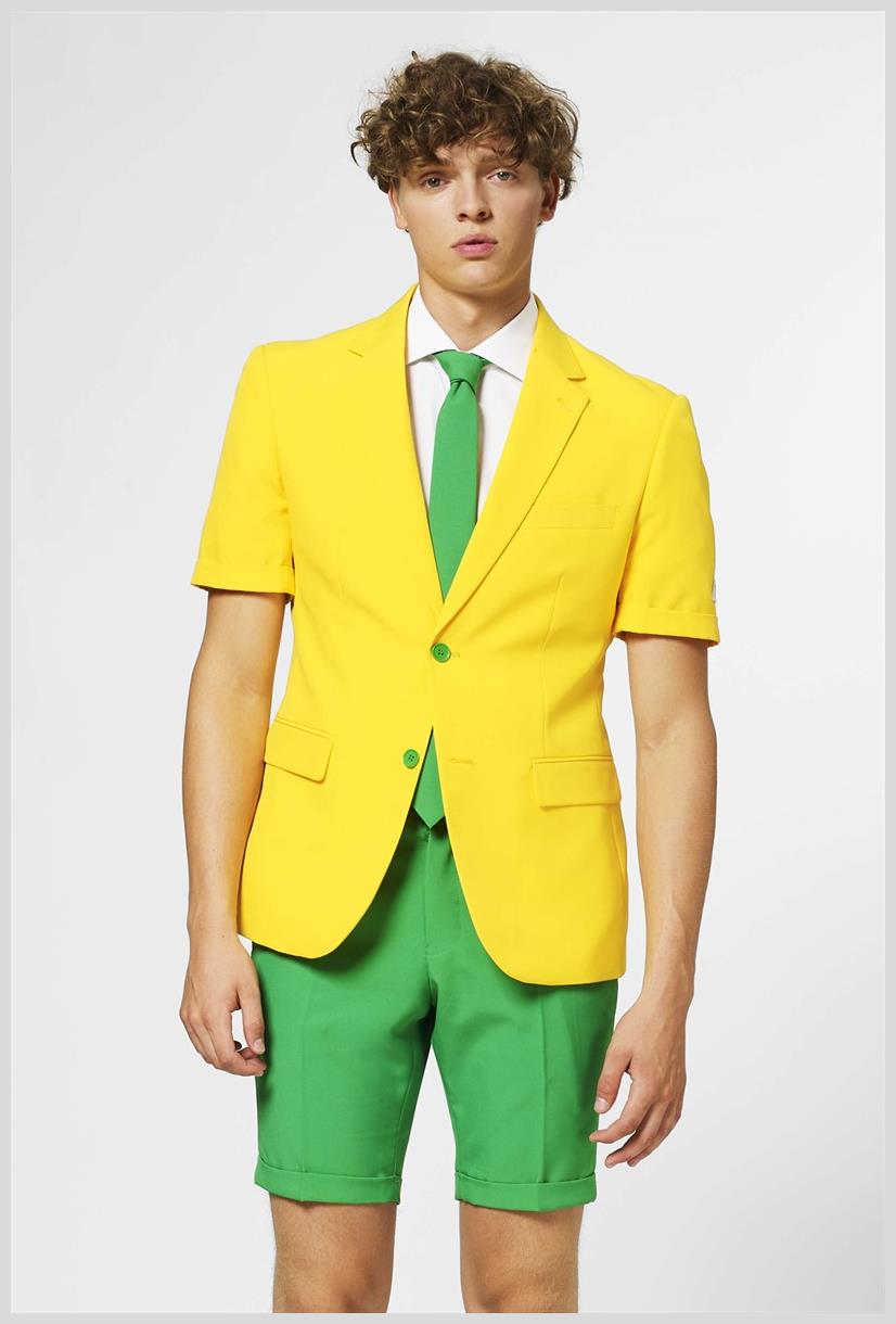 OppoSuits Men's Summer Suits SUMMER Green and Gold