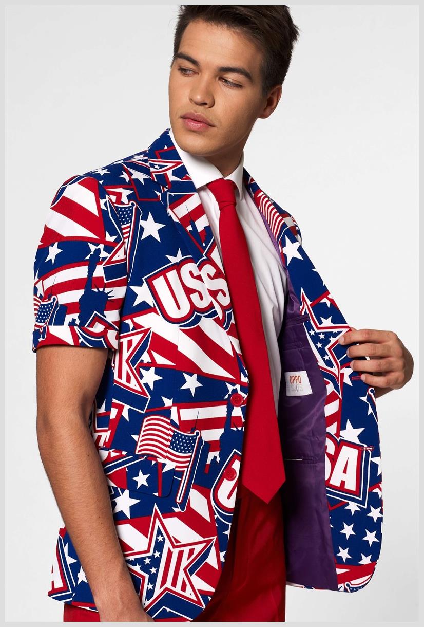 OppoSuits Men's Summer Suits SUMMER Mighty 'Murica