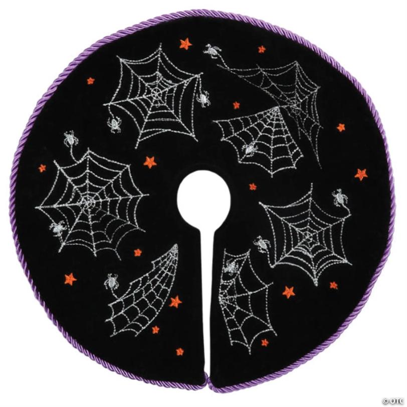 Old World Christmas Mini Halloween Spider Tree Skirt, 12 Inches Diameter