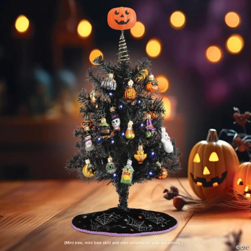 Old World Christmas Tree Topper for Halloween, Mini Pumpkin Head, 5.5 Inches