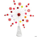 Ornativity Candy Snowflake Tree Topper - Peppermint Candy Cane Snowflakes Christmas Tree Decorations
